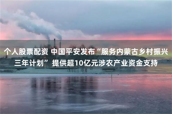 个人股票配资 中国平安发布“服务内蒙古乡村振兴三年计划” 提供超10亿元涉农产业资金支持