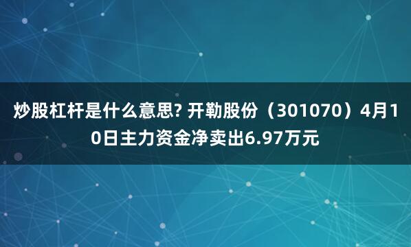 炒股杠杆是什么意思? 开勒股份（301070）4月10日主力资金净卖出6.97万元