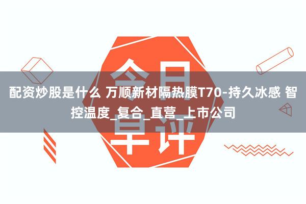 配资炒股是什么 万顺新材隔热膜T70-持久冰感 智控温度_复合_直营_上市公司