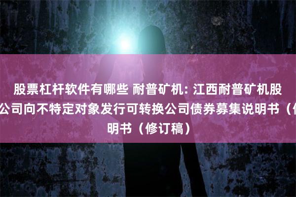 股票杠杆软件有哪些 耐普矿机: 江西耐普矿机股份有限公司向不特定对象发行可转换公司债券募集说明书(修订稿)