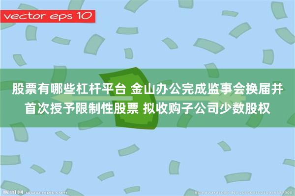 股票有哪些杠杆平台 金山办公完成监事会换届并首次授予限制性股票 拟收购子公司少数股权