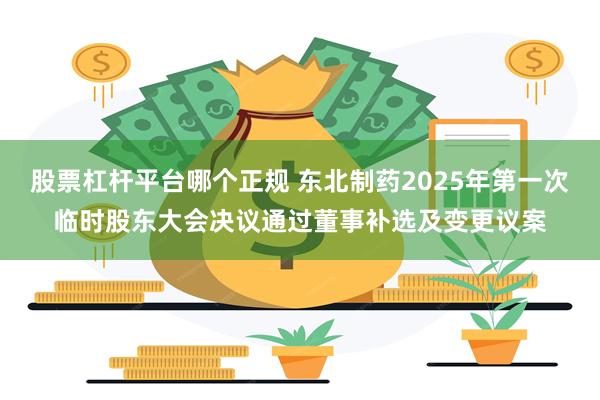 股票杠杆平台哪个正规 东北制药2025年第一次临时股东大会决议通过董事补选及变更议案