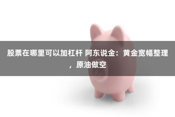 股票在哪里可以加杠杆 阿东说金：黄金宽幅整理，原油做空