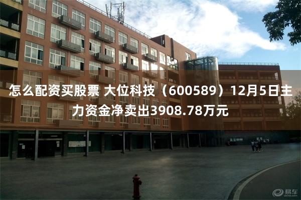 怎么配资买股票 大位科技（600589）12月5日主力资金净卖出3908.78万元