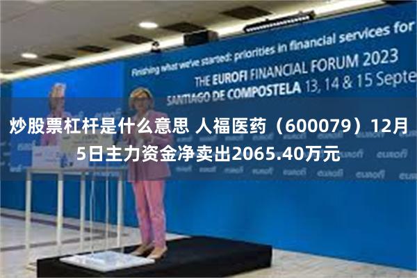 炒股票杠杆是什么意思 人福医药（600079）12月5日主力资金净卖出2065.40万元