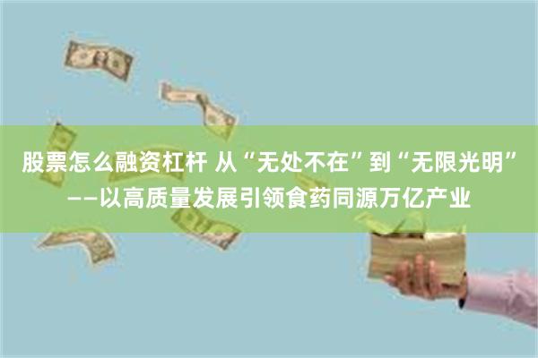 股票怎么融资杠杆 从“无处不在”到“无限光明”——以高质量发展引领食药同源万亿产业