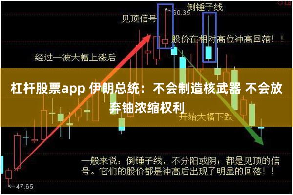 杠杆股票app 伊朗总统：不会制造核武器 不会放弃铀浓缩权利