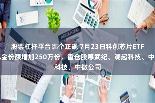 股票杠杆平台哪个正规 7月23日科创芯片ETF鹏华基金份额增加250万份，重仓股寒武纪、澜起科技、中微公司