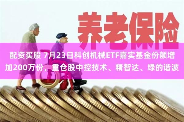 配资买股 7月23日科创机械ETF嘉实基金份额增加200万份，重仓股中控技术、精智达、绿的谐波