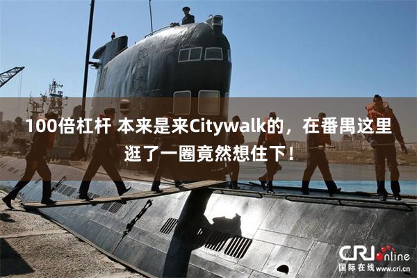 100倍杠杆 本来是来Citywalk的，在番禺这里逛了一圈竟然想住下！