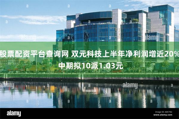 股票配资平台查询网 双元科技上半年净利润增近20% 中期拟10派1.03元
