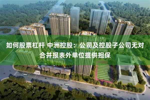 如何股票杠杆 中洲控股：公司及控股子公司无对合并报表外单位提供担保