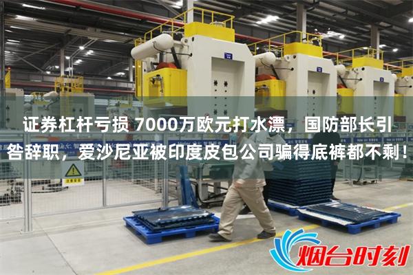 证券杠杆亏损 7000万欧元打水漂，国防部长引咎辞职，爱沙尼亚被印度皮包公司骗得底裤都不剩！