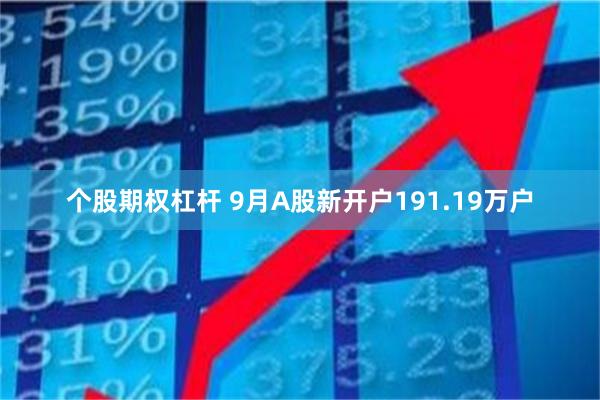 个股期权杠杆 9月A股新开户191.19万户